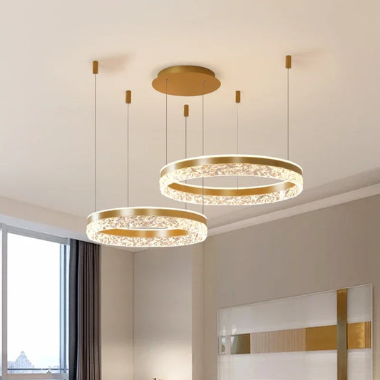 Creatieve LED Ringen Chandelier Minimalistische Acryl