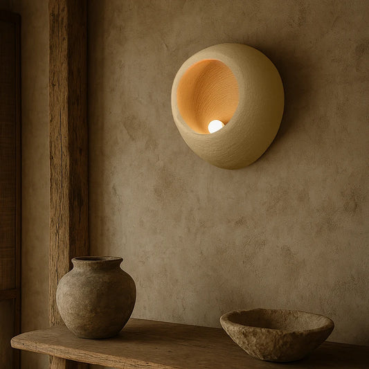 Nordic Wabi Sabi Wandlamp Japanse Stijl Crème Hars