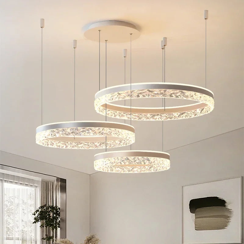 Creatieve LED Ringen Chandelier Minimalistische Acryl