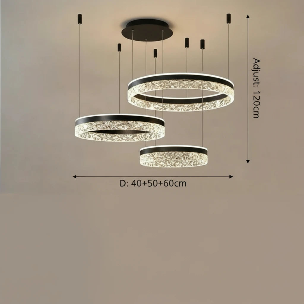 Creatieve LED Ringen Chandelier Minimalistische Acryl