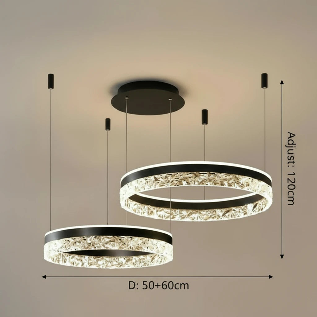 Creatieve LED Ringen Chandelier Minimalistische Acryl