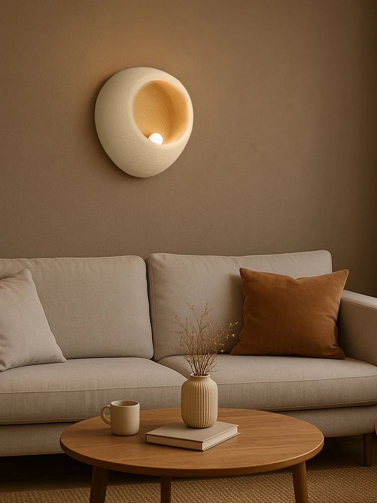 Nordic Wabi Sabi Wandlamp Japanse Stijl Crème Hars