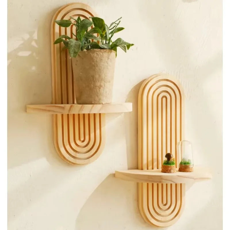 Houten Wandrek Boho Stijl Display Planken Opbergen