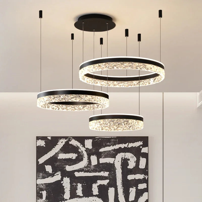 Creatieve LED Ringen Chandelier Minimalistische Acryl