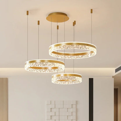 Creatieve LED Ringen Chandelier Minimalistische Acryl
