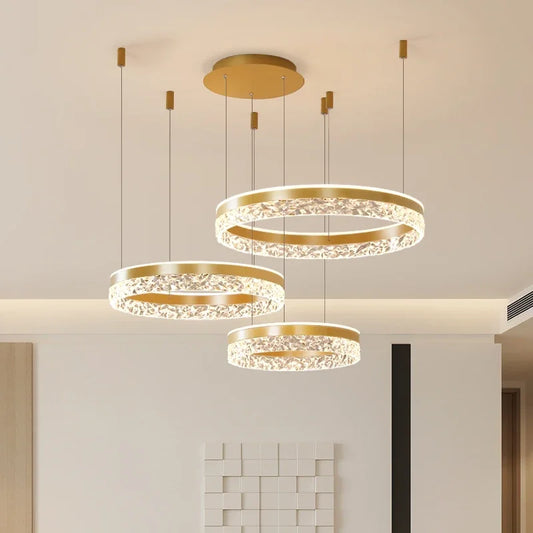 Creatieve LED Ringen Chandelier Minimalistische Acryl