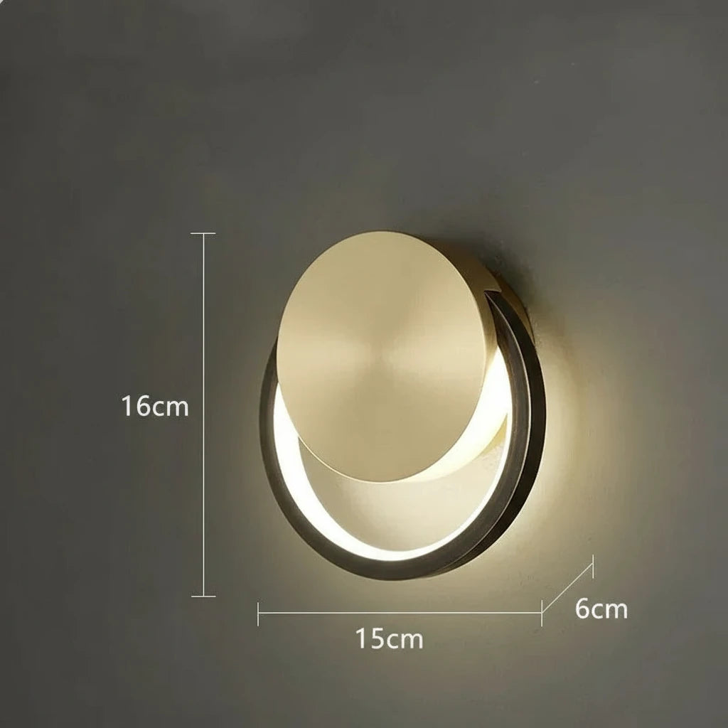 Nordic Minimalistische Koperen Wandlamp Circulair Design