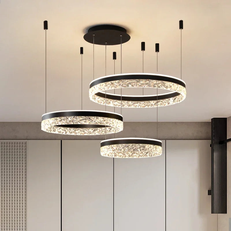 Creatieve LED Ringen Chandelier Minimalistische Acryl