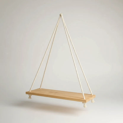 Houten Schommel Wandplank Hangend Touw Plant Display
