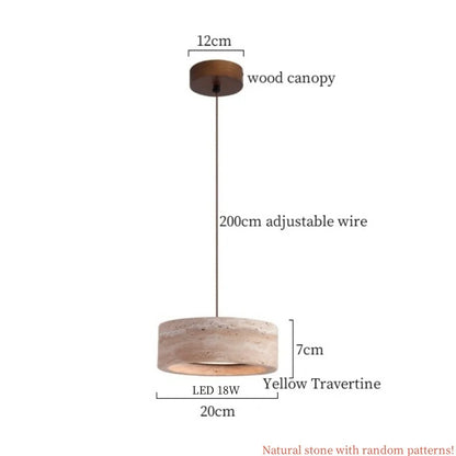 Japanse Moderne LED Hanglamp Travertin Houten Handvat