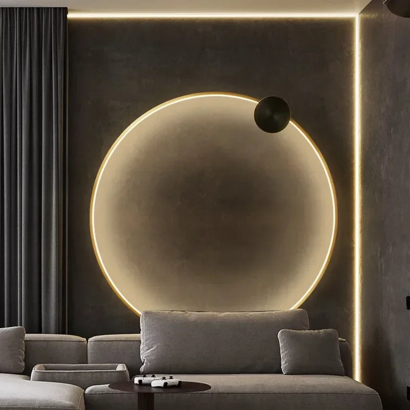 Nordic Minimalistische Koperen Wandlamp Circulair Design