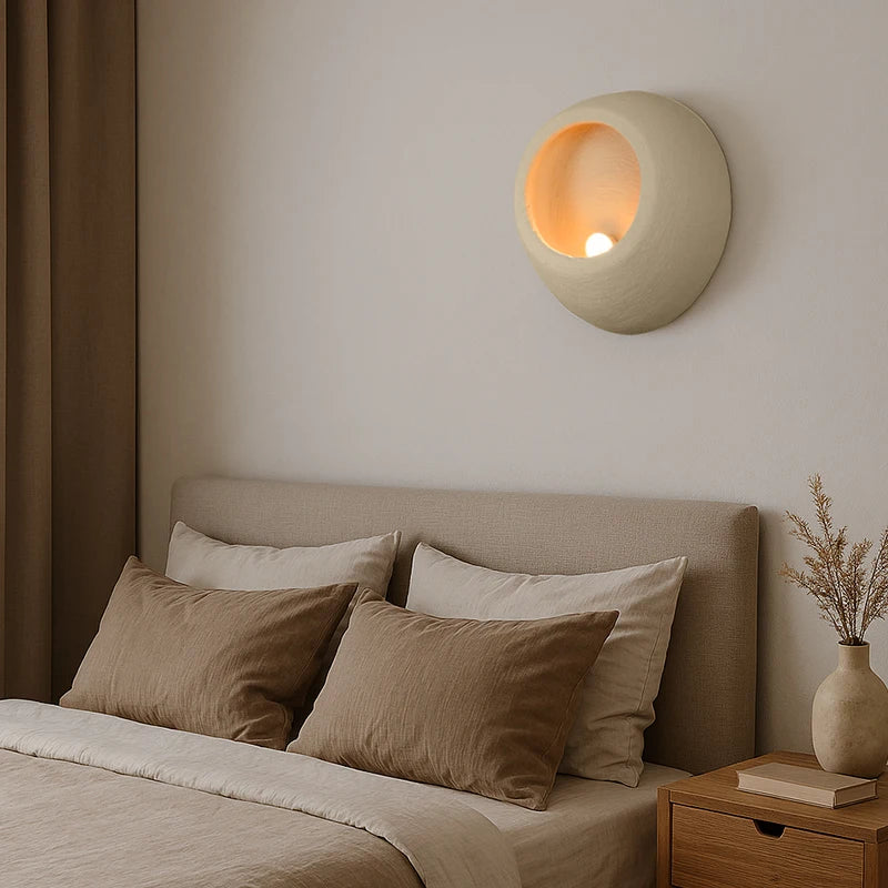 Nordic Wabi Sabi Wandlamp Japanse Stijl Crème Hars