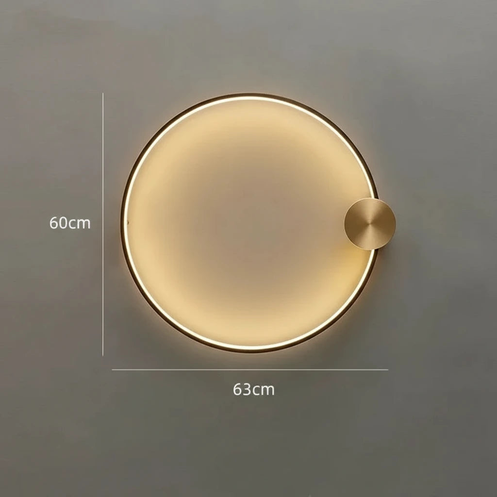 Nordic Minimalistische Koperen Wandlamp Circulair Design