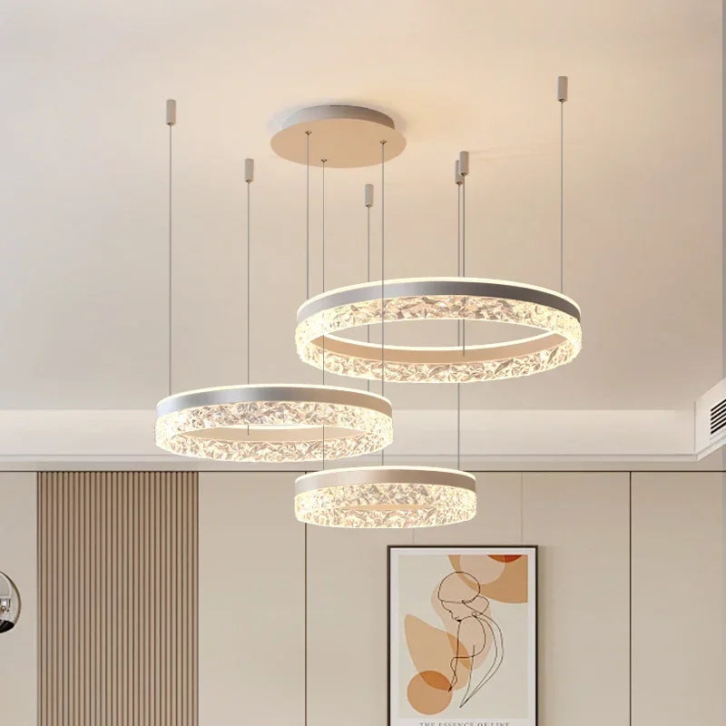 Creatieve LED Ringen Chandelier Minimalistische Acryl