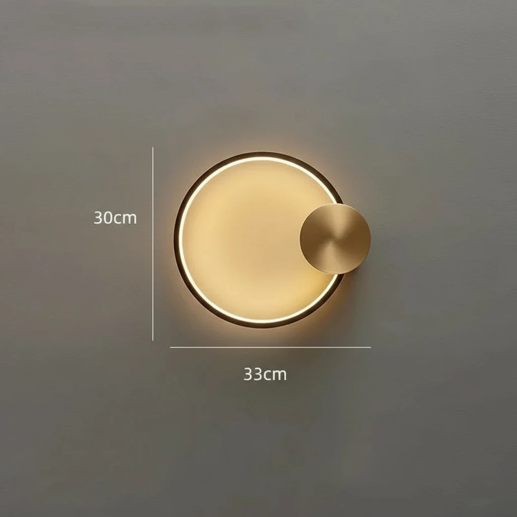 Nordic Minimalistische Koperen Wandlamp Circulair Design